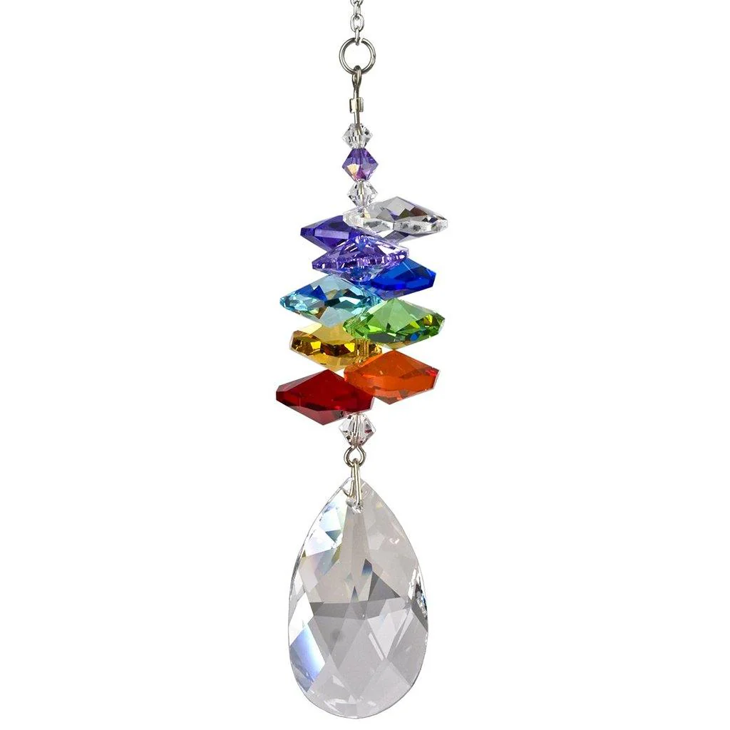 Woodstock Chimes : Crystal Rainbow Cascade Suncatcher - Almond - Image 3