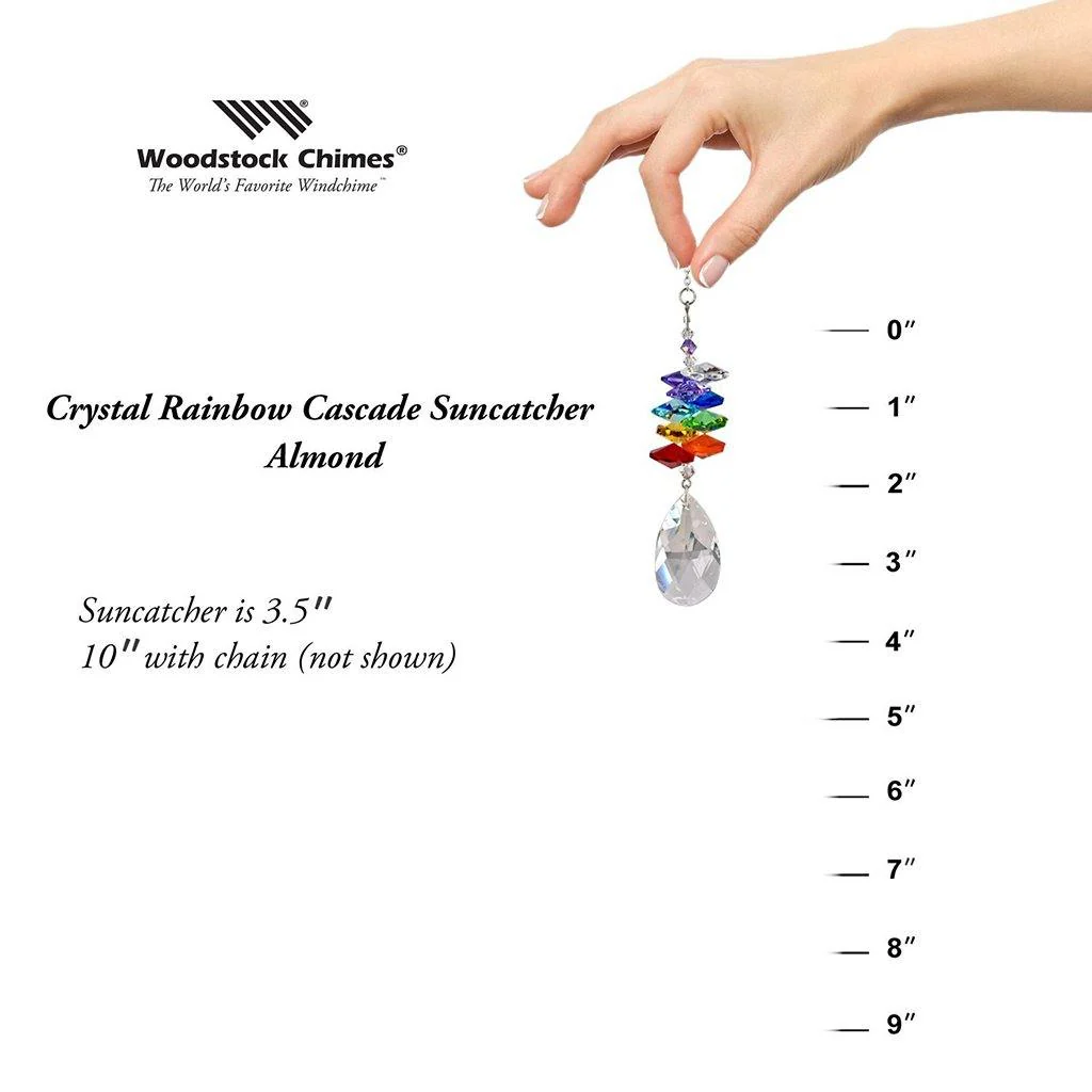 Woodstock Chimes : Crystal Rainbow Cascade Suncatcher - Almond - Image 4