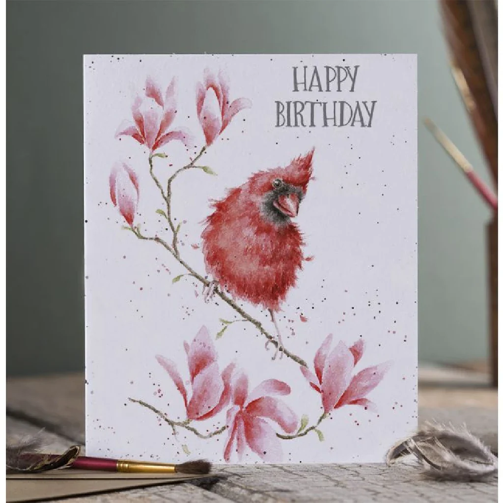 Wrendale : Birthday Birdy' Cardinal Bird Birthday Card - Image 2