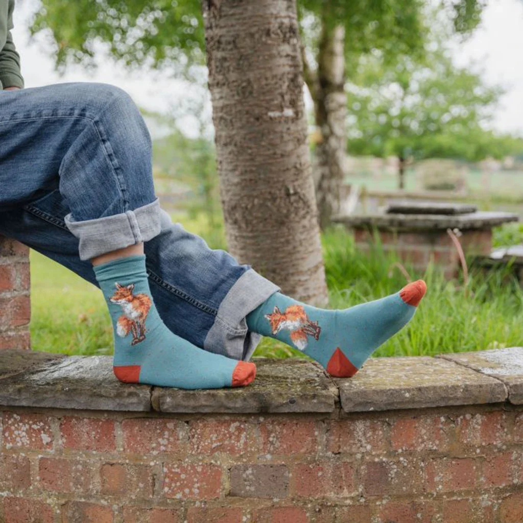 Wrendale : Bright Eyed and Bushy Tailed' Fox Men's Socks - Image 2