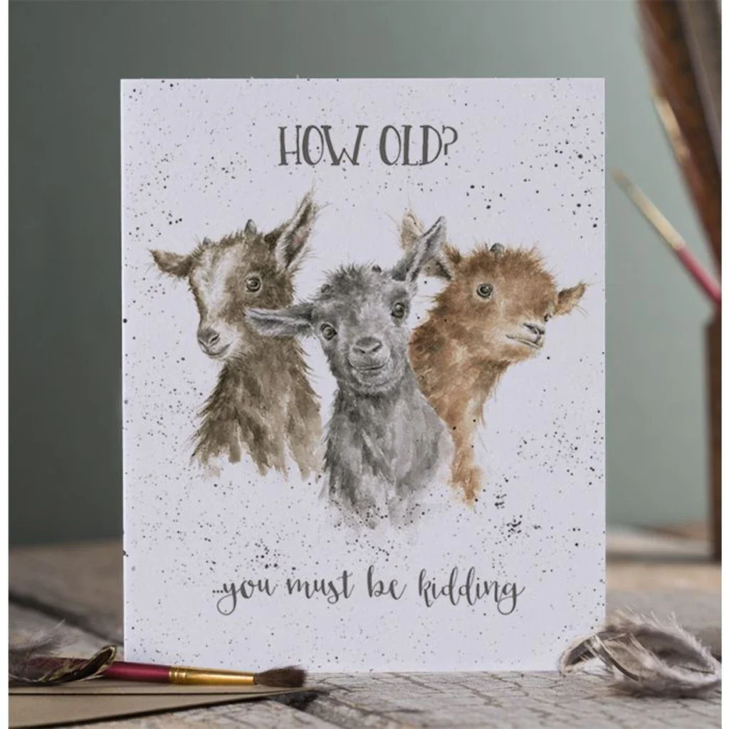 Wrendale : Just Kidding!' Goat Birthday Card - Image 2