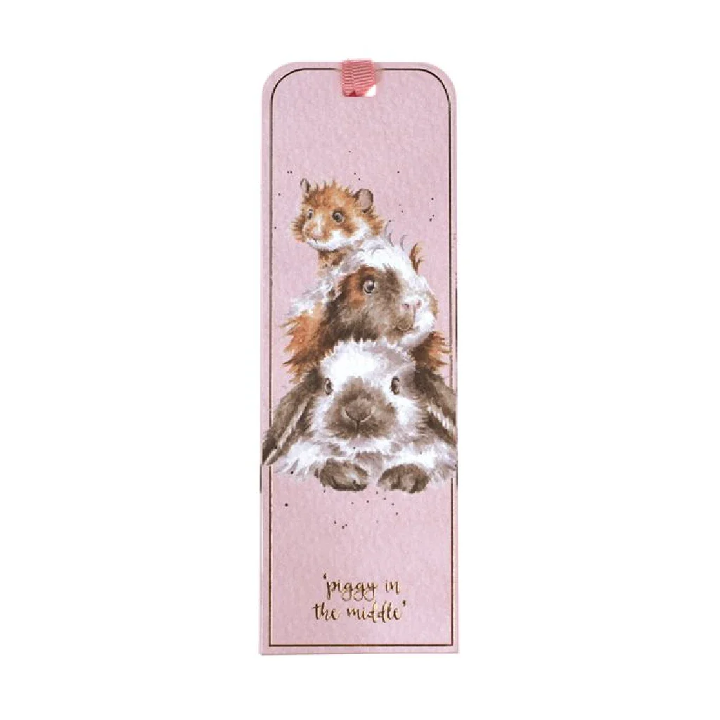 Wrendale : Piggy in the Middle Guinea Pig & Rabbit Bookmark
