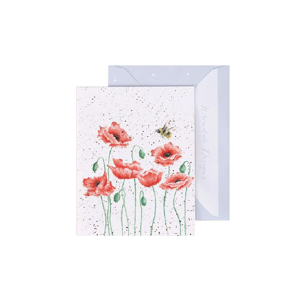Wrendale : Poppies and Bee' Bee Enclosure Card