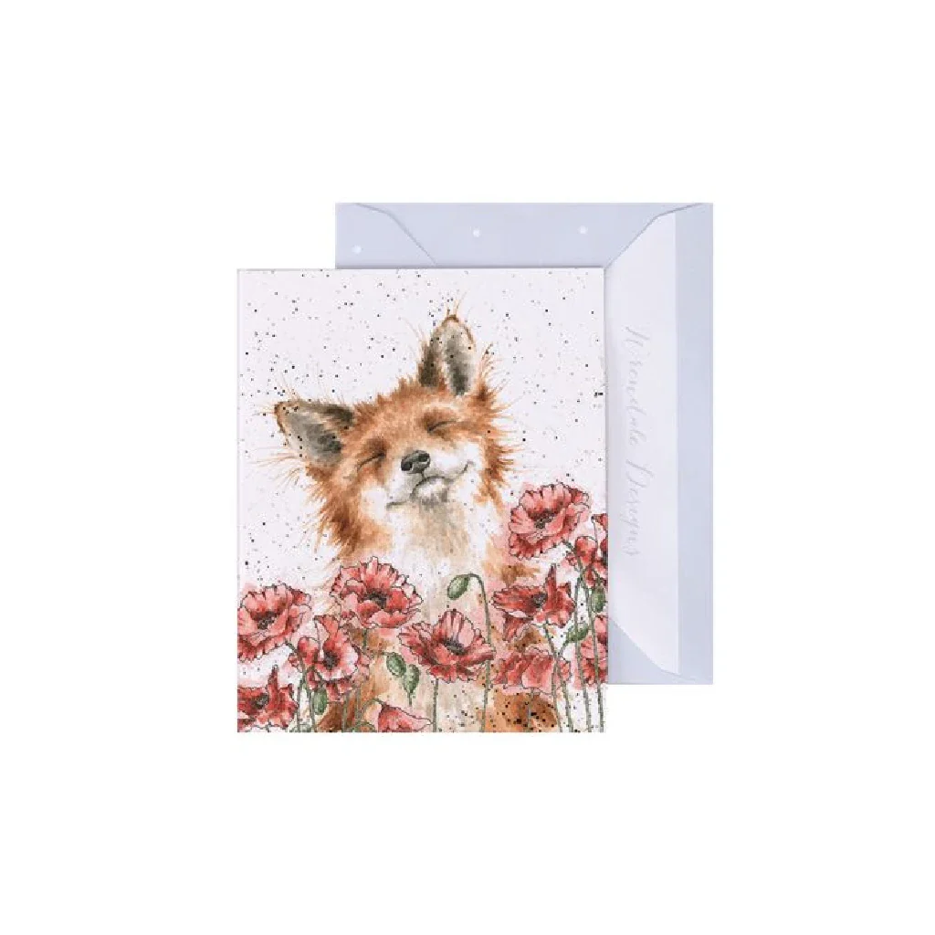 Wrendale : Poppy Field' Fox Enclosure Card
