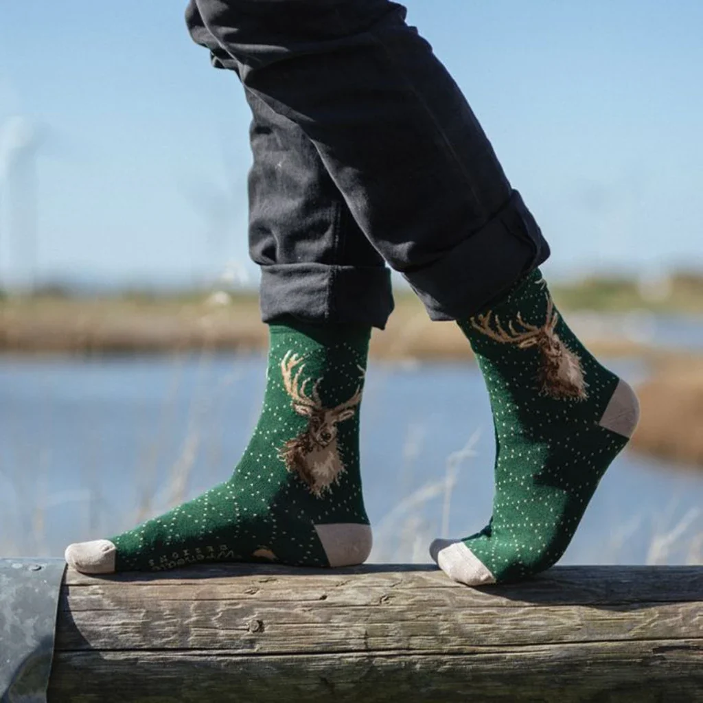 Wrendale : Portrait of a Stag' Stag Men's Socks - Image 2