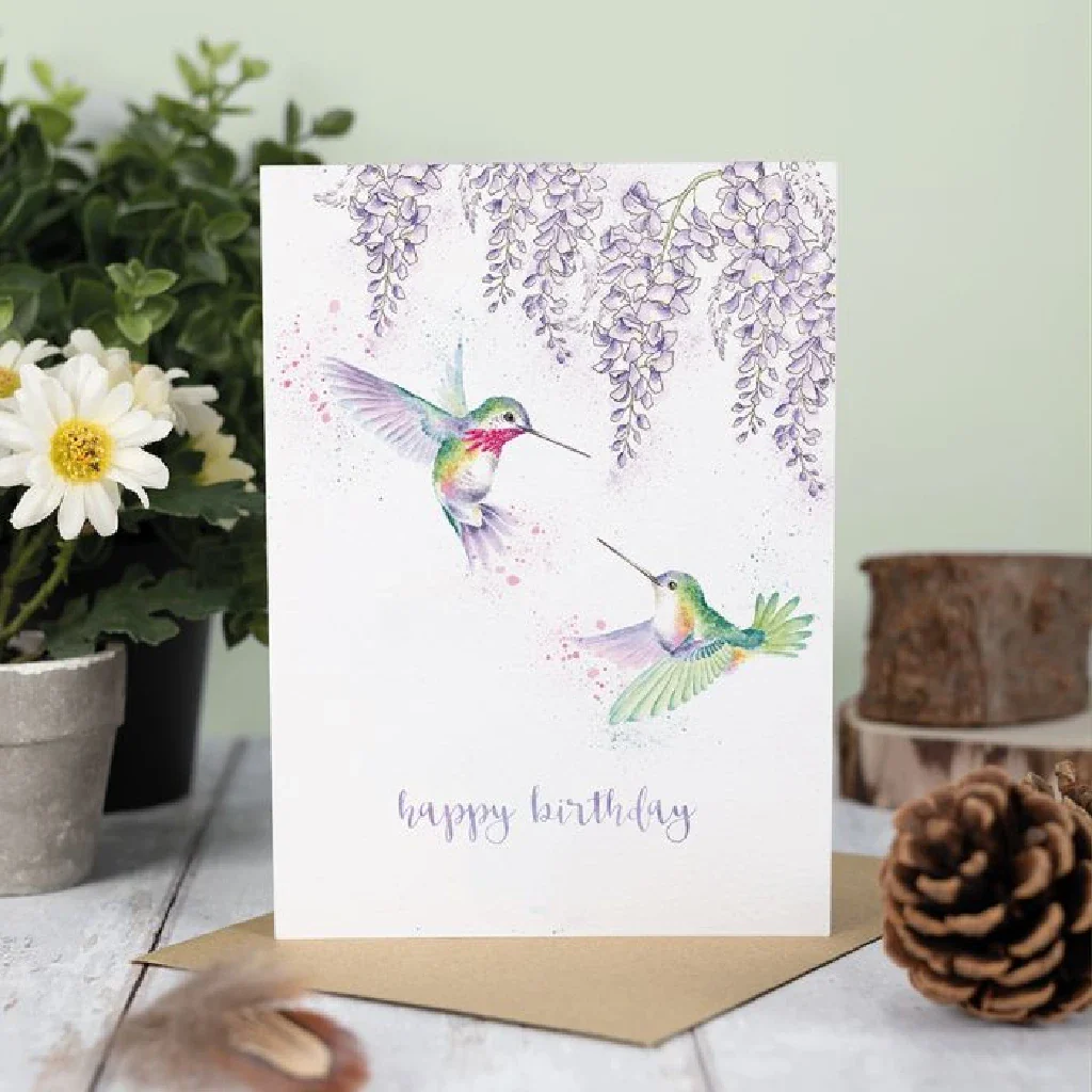 Wrendale : Wisteria Wishes' Hummingbird Birthday Card - Image 2