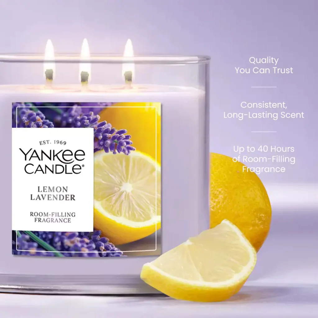 Yankee Candle : Lemon Lavender 3-Wick Candles - Image 2