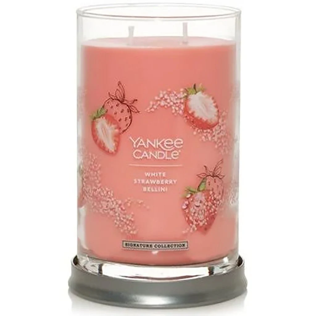 Yankee Candle : Signature Large Tumbler Candle in White Strawberry Bellini - Image 2